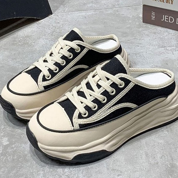 플랫폼 여성 키높이 스니커즈 캐주얼 키높이 스니커즈 데일리 통굽 - 상품 이미지