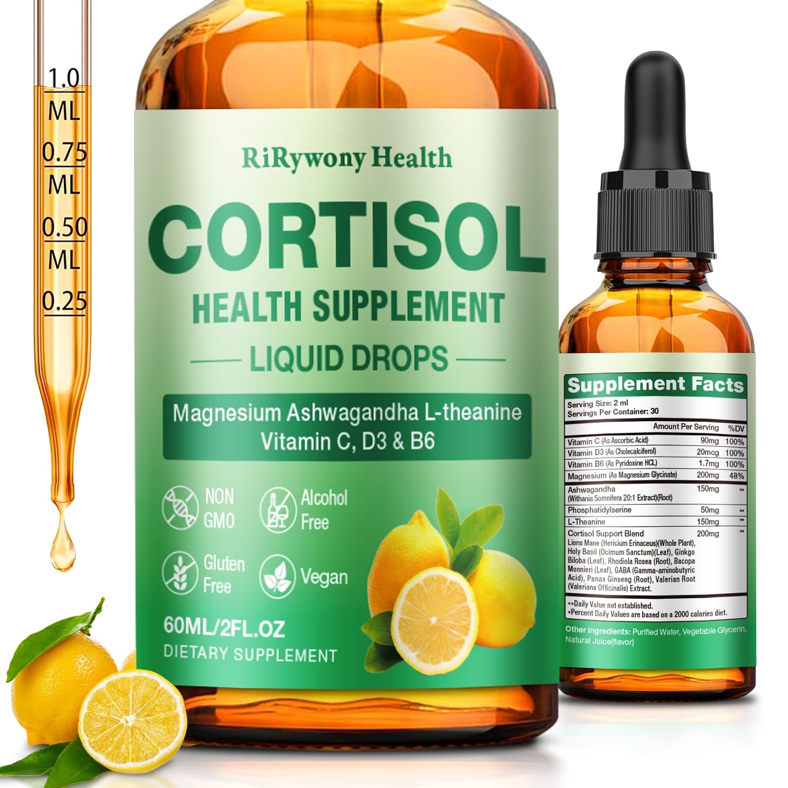 마그네슘 글리시네이트 아슈와간다 L테아닌 2fl oz 레몬 - 상품 이미지