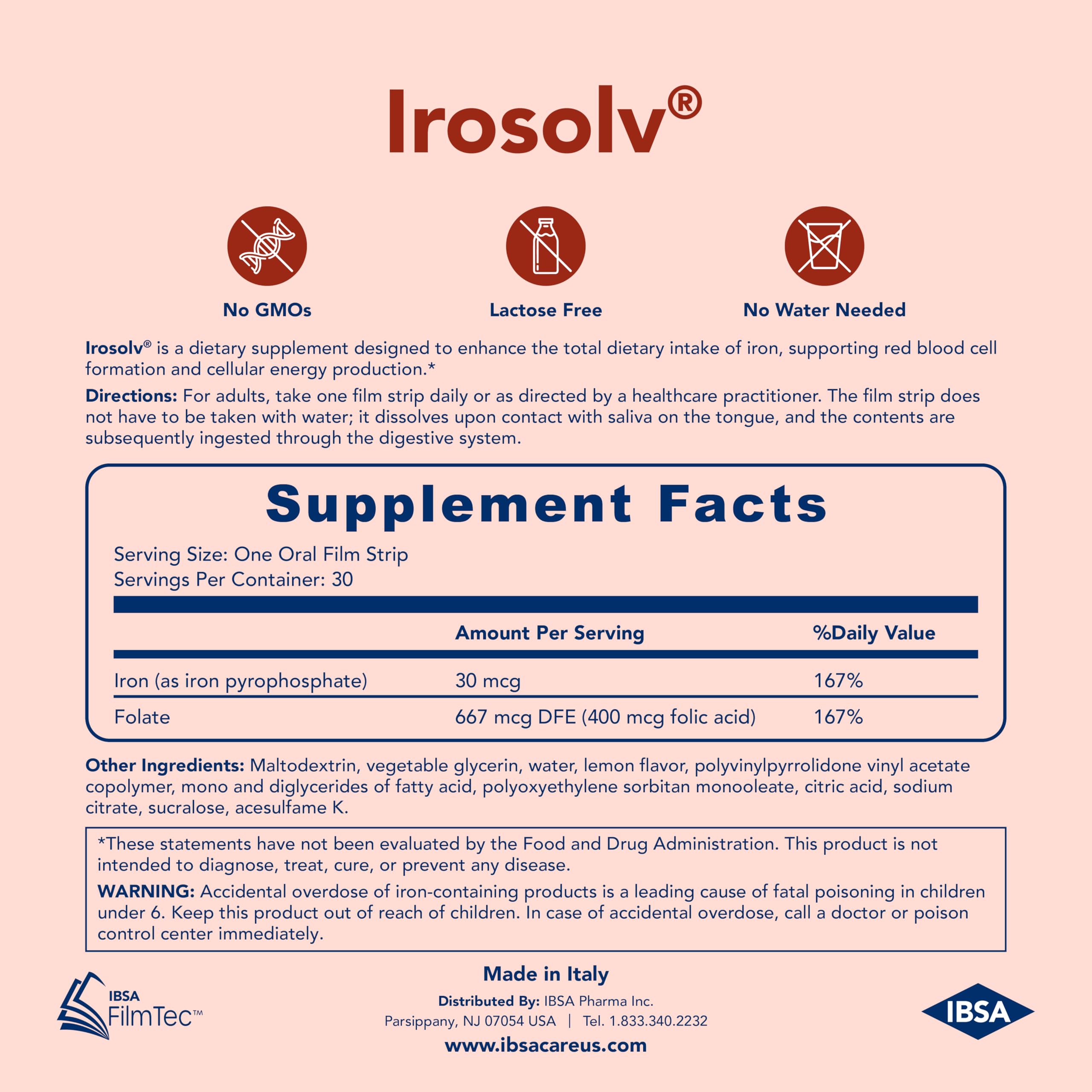 이로솔브 입사 철분 30mg 엽산 400mcg 구강 용해 필름 30개 무설탕 - 상세 이미지 5