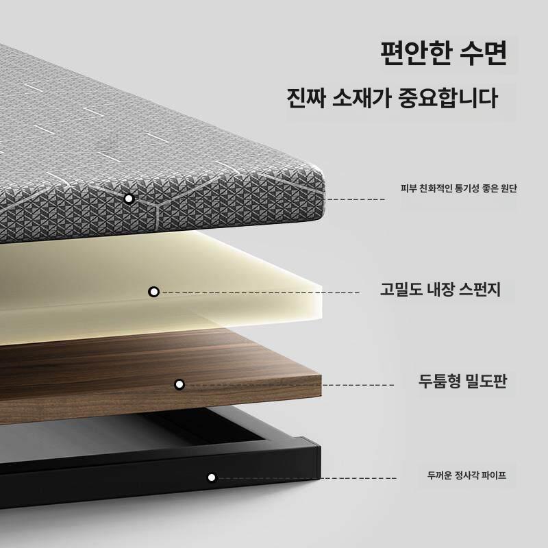 접이식 침대 프레임 조립식 깔판 베드 스틸 더블 퀸 70cm - 상세 이미지 3