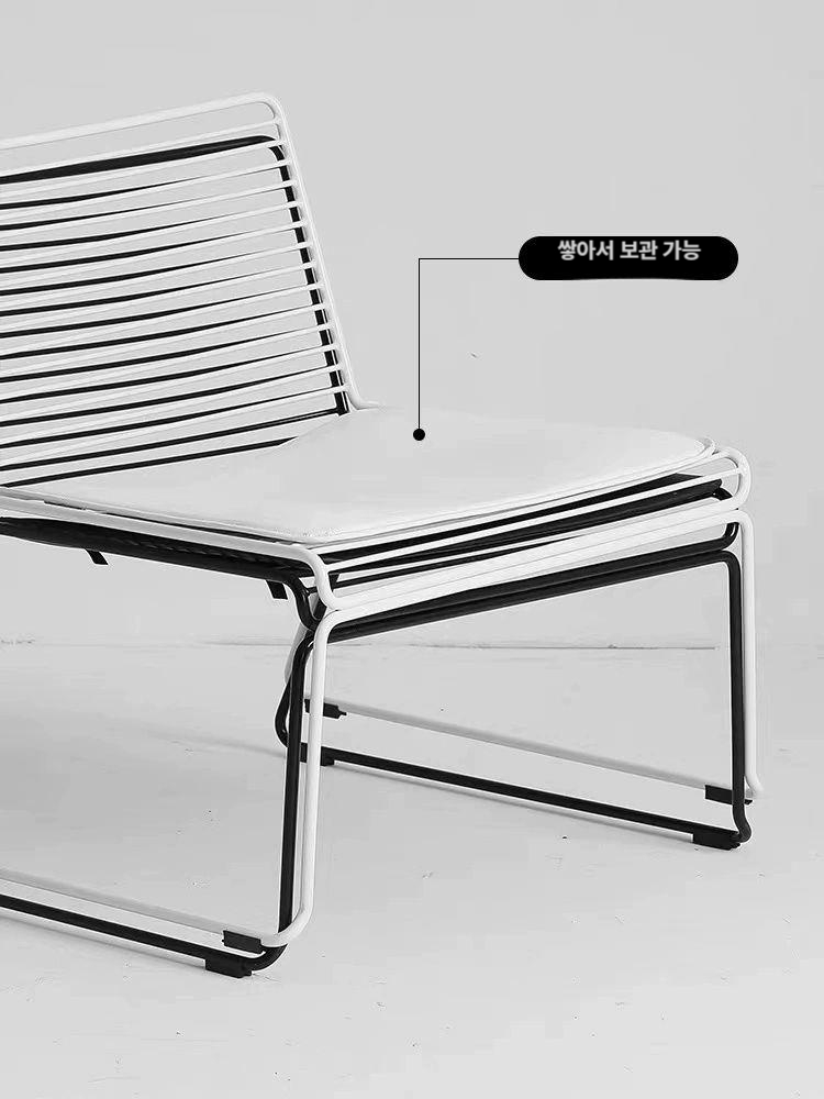 라운지체어 낮은 카페 대형 블랙의자 방석포함 암체어 인테리어 발코니 라탄의자 안락 이미지 6