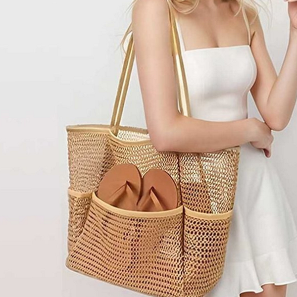 휴양지 여성 비치 가방 숄더 대용량 비치 백 여름 여행 - 상품 이미지