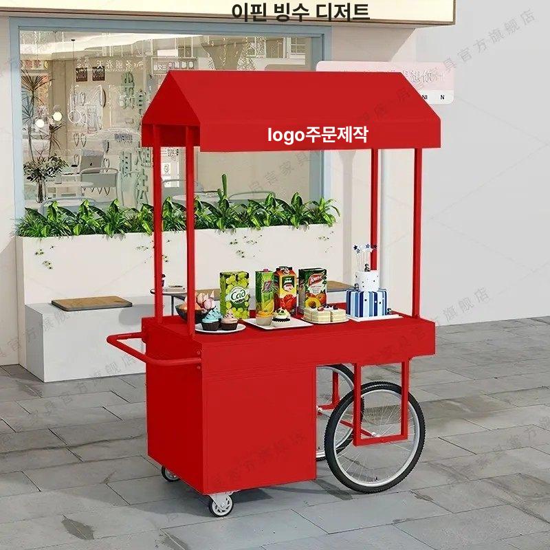 플리마켓 이동식 가판대 야시장 노점상 좌판대 바퀴달린 연보라 20cm 120x60x200 - 상세 이미지 3