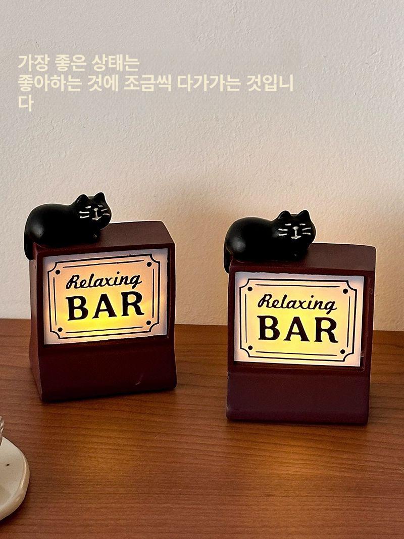 LED 간판 바 에스프레소 사인 네온조명 미니어쳐 일본식 고양이 바 램프 장식 - 상세 이미지 2