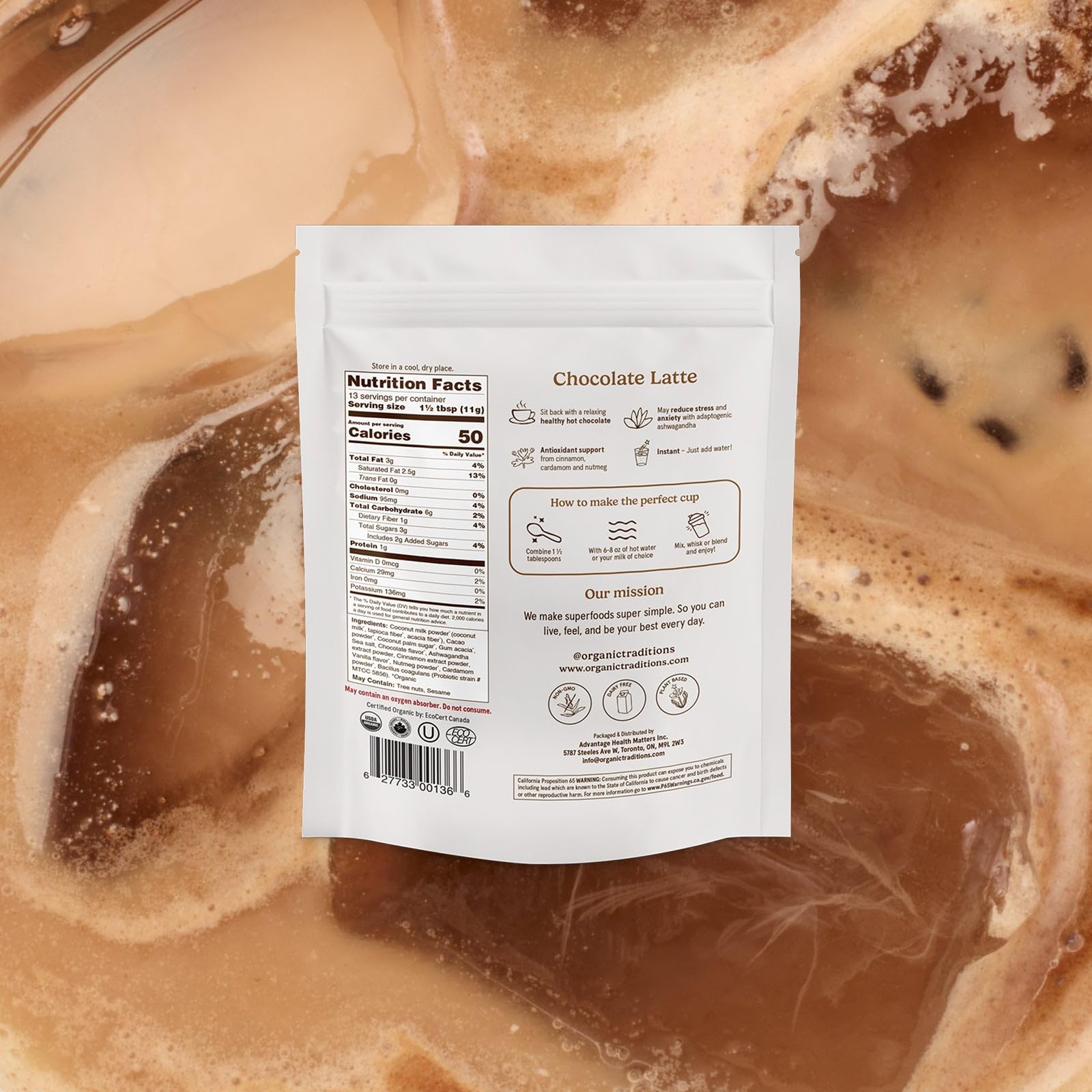 오가닉 트레디션스 슈퍼푸드 초콜릿 라떼 150g - 상세 이미지 3