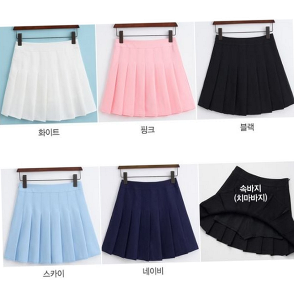 플레어 여성 플리츠 스커트 캐주얼 여성 테니스 스커트 데일리 교복 - 상품 이미지