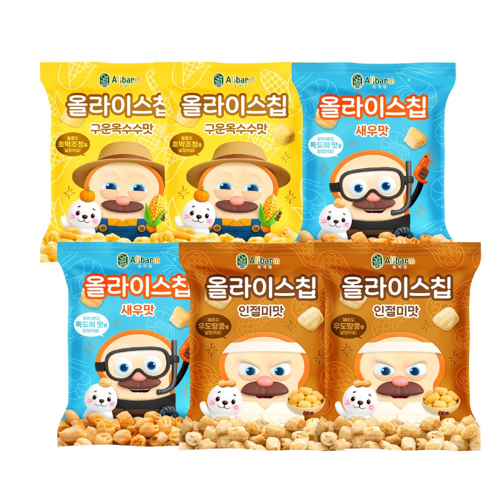 브레드이발소X올바름 올라이스칩 6봉 아기과자 두돌 아기 간식 24개월 독도 쌀과자 - 상품 이미지