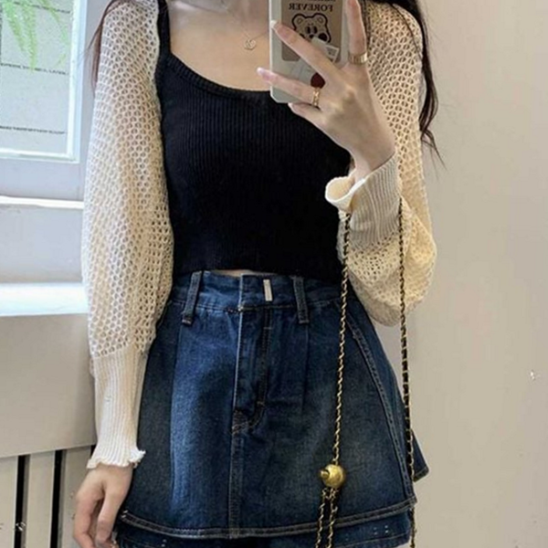 데일리 여성 볼레로 가디건 시스루 볼레로 가디건 여름 썸머 - 상품 이미지