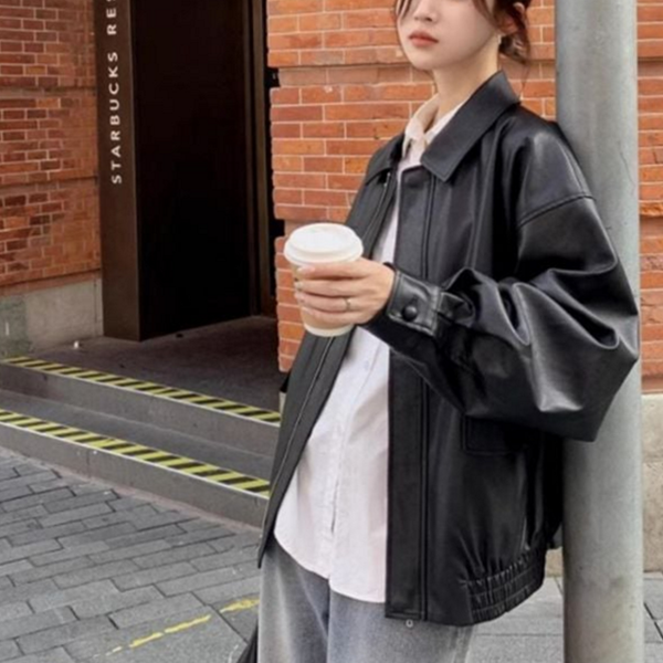루즈핏 여성 자켓 캐주얼 여성 오버핏 자켓 블루종 가을 - 상품 이미지