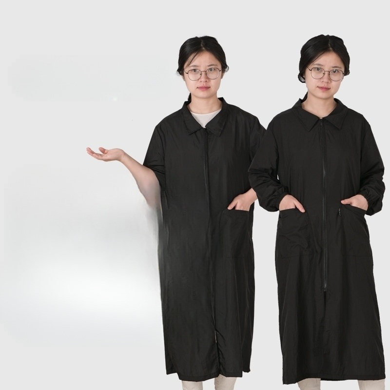 방수 애견 미용사 유니폼 가운 작업복 펫샵 미용실 전용 긴팔 반팔 겸용 풀지퍼 롱기장 - 상세 이미지 2
