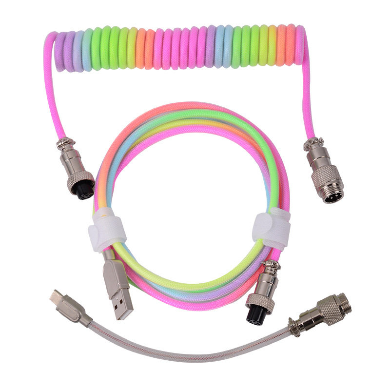 키보드 항공케이블 LED 발광 키보드선 RGB 커넥터 C타입 USB연결 블랙 3.0M - 상세 이미지 4