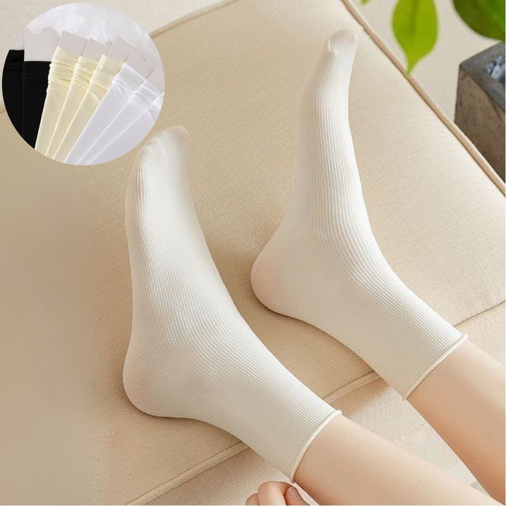 골라 가게 여성 무압박 여름 양말 편한 얇은 골지 무봉제 시스루 기본 흰양말 검정 - 상품 이미지