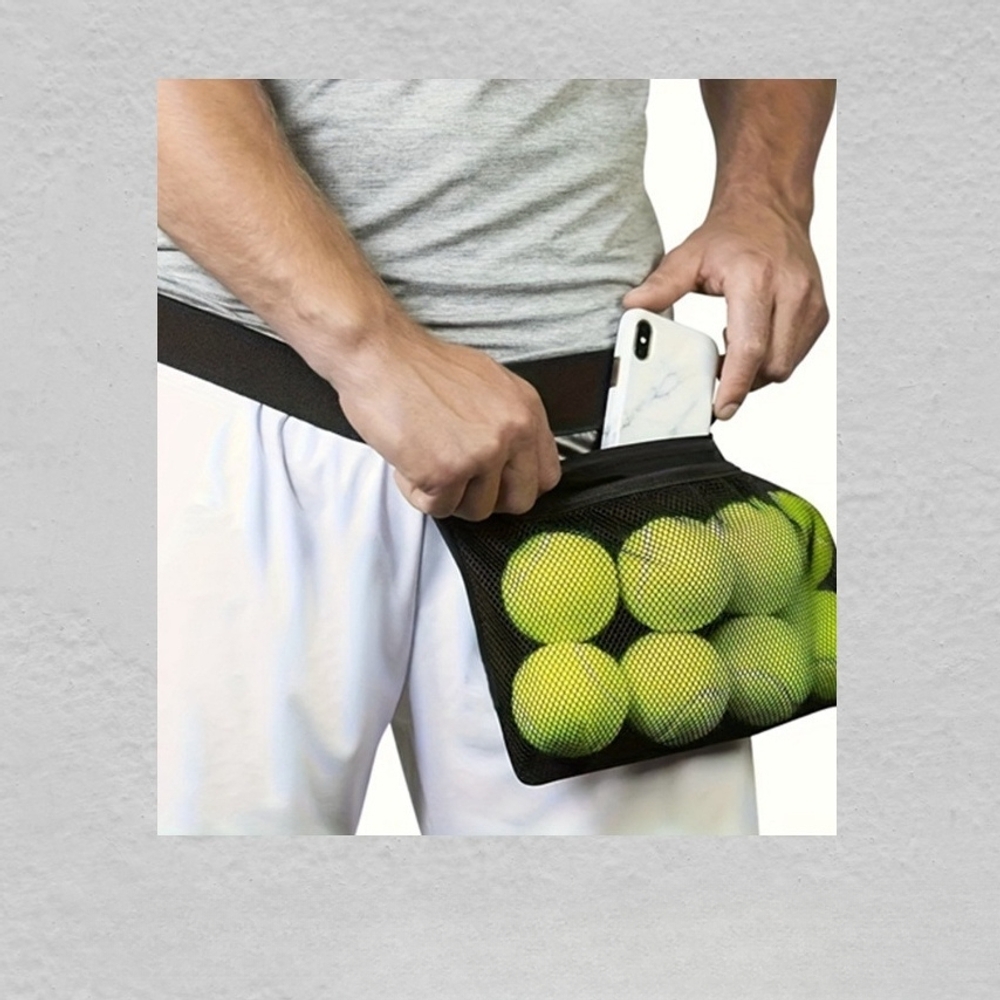 J2K 공 수거 포켓 허리 착용 골프 탁구 테니스 웨이스트백 볼 픽업 파우치 - 상품 이미지