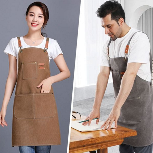 바리스타 캔버스 앞치마 작업용 방수 앞치마 데일리 카페 코튼 - 상품 이미지