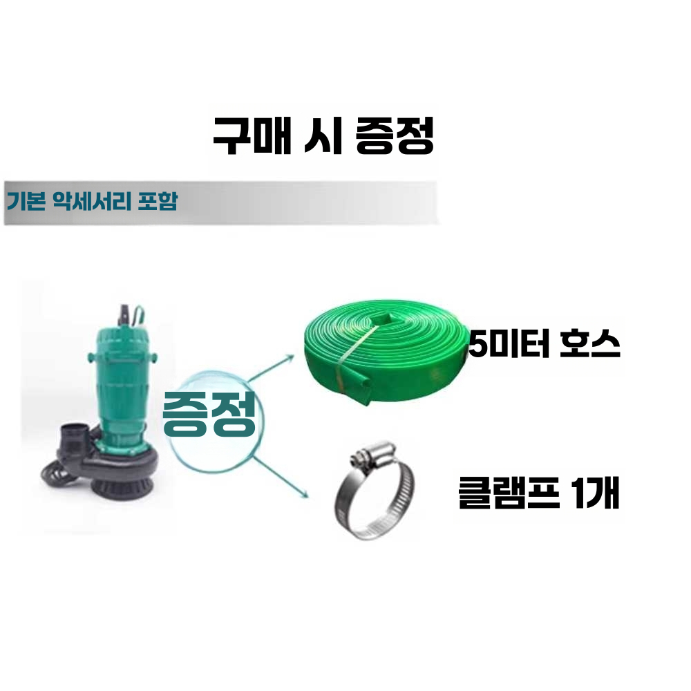 수중 펌프 1100W 오배수 220V 분수 배수용 농수 모터 2인치 이미지 6