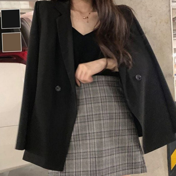 루즈핏 여성 박시핏 자켓 데일리 여성 베이직 자켓 블레이저 가을 - 상품 이미지