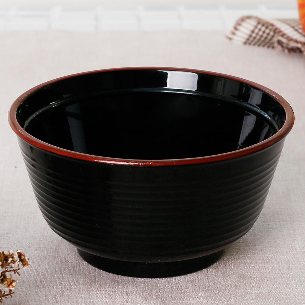 칠기 멜라민 장국 국물 그릇 작은 미니 밥그릇 밥공기 13.3cm, 흑돈부리 - 상세 이미지 5