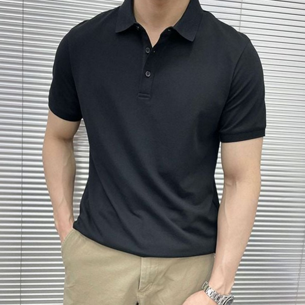 기본 남성 카라 티 데일리룩 카라 티 폴리에스터티 무지티 반팔 - 상품 이미지