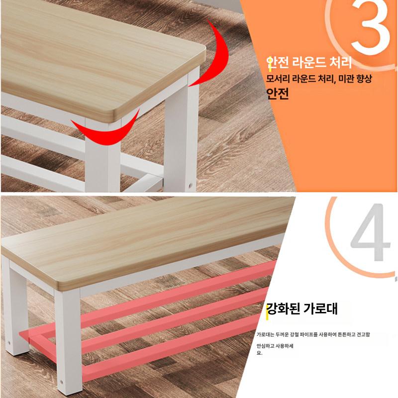 나무벤치 우드 상판 인테리어 블랙프레임 카페 의자 메이플 80cm - 상세 이미지 4