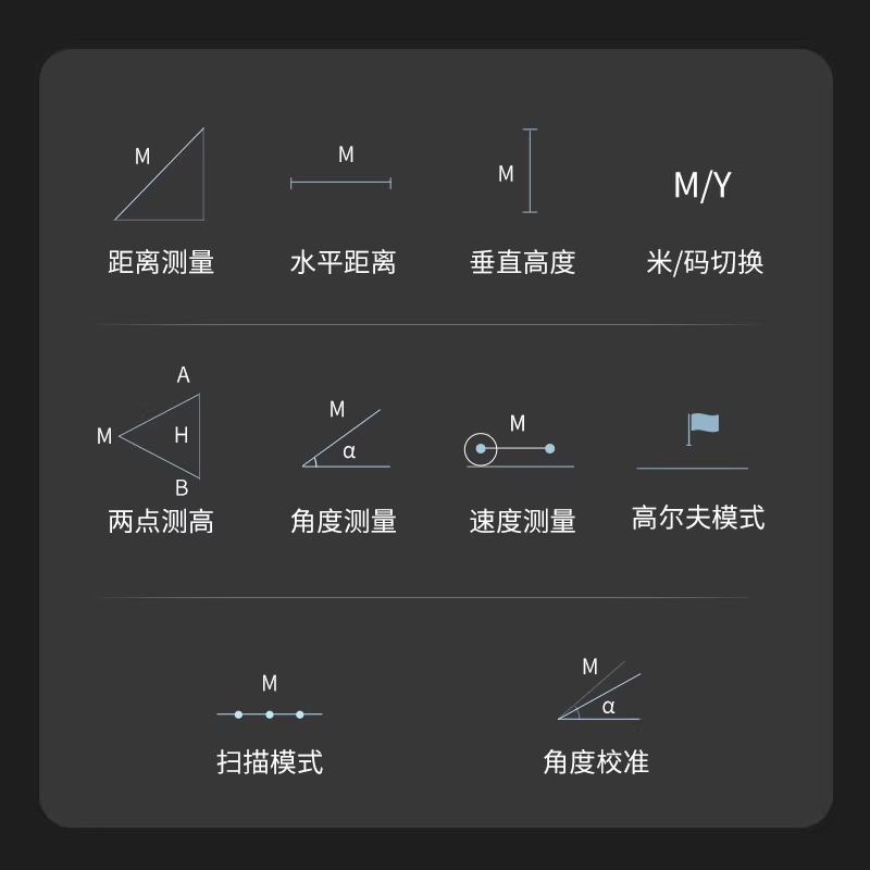 골프 거리측정기 미니 레이저 측정기 초경량 야외 1. H형 500m 거리/높이/각도 - 상세 이미지 3