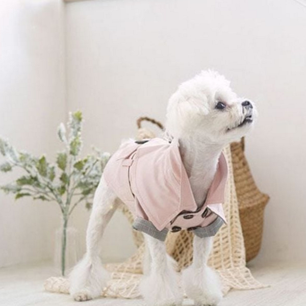 케이프 강아지 트렌치 코트 단추 애견 트렌치 코트 중형견 - 상품 이미지