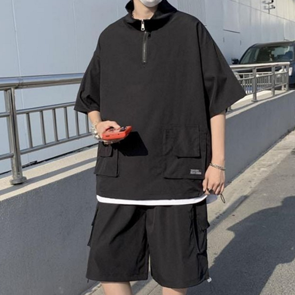데일리룩 남성 트레이닝 아노락 트레이닝 반팔 반바지 여름 - 상품 이미지