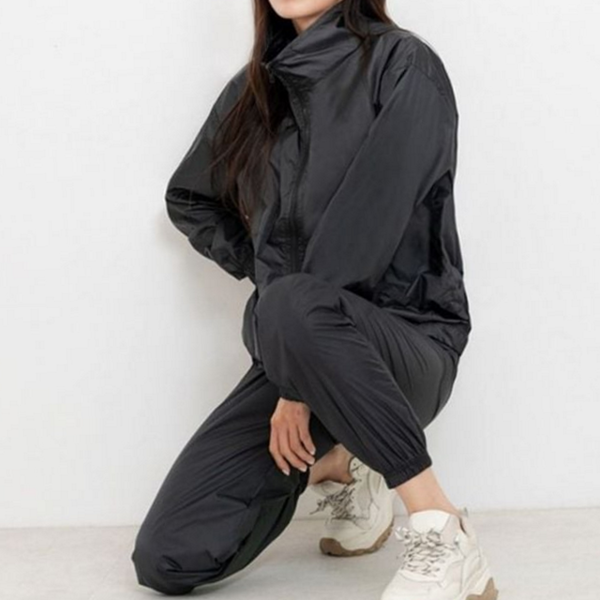 다이어트복 여성 땀복 바람막이 땀복 상하의 운동복 실내 자켓 - 상품 이미지
