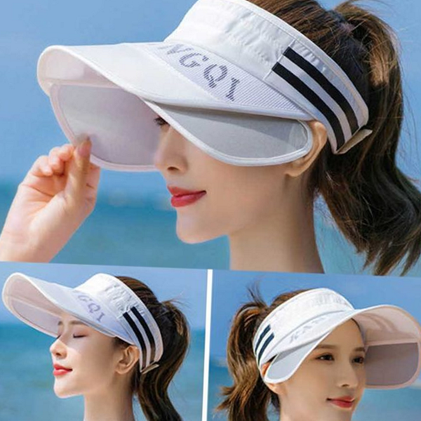 접이식 여성 썬 캡 와이드 돌돌이 썬 캡 자외선 차단 - 상품 이미지