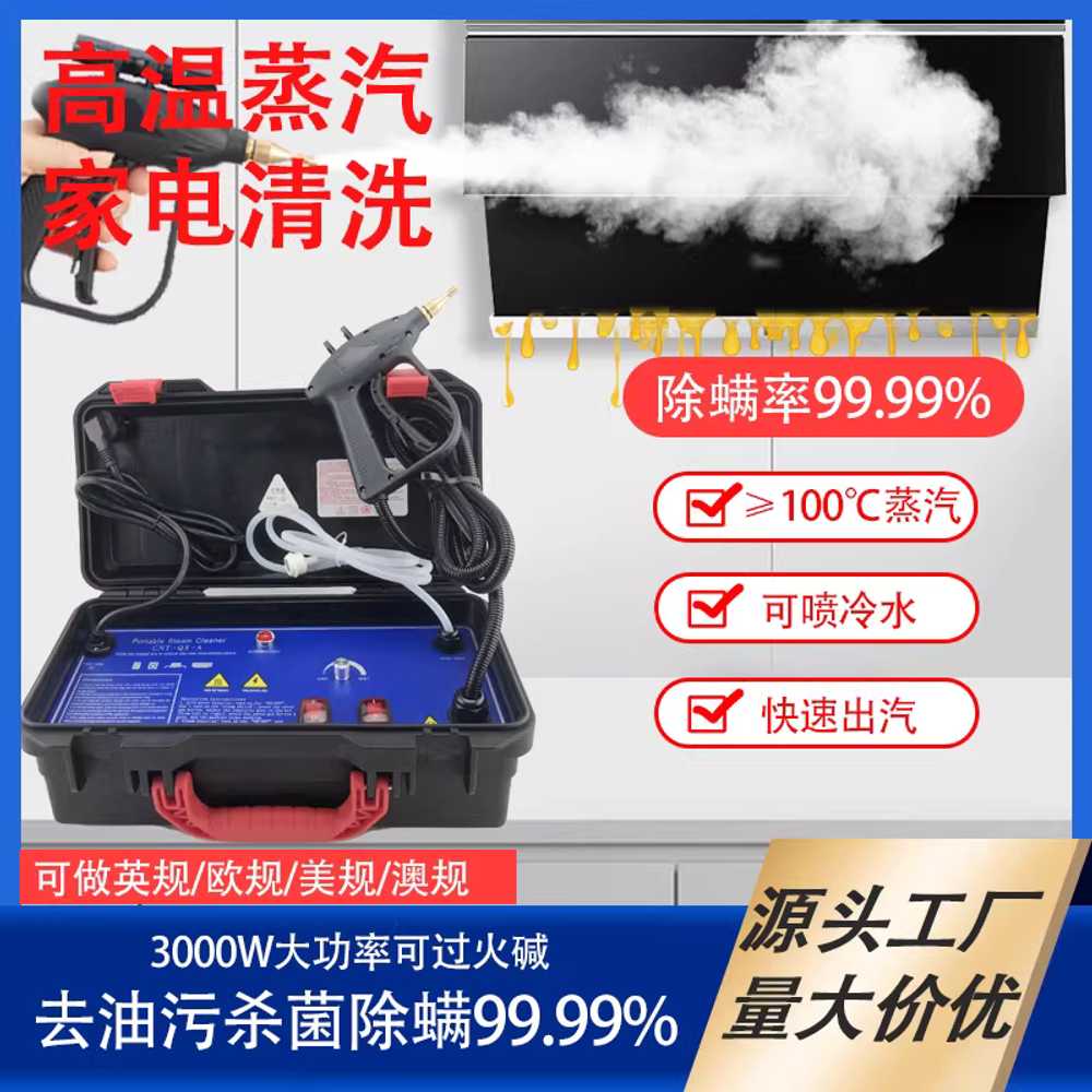 고압 스팀 청소기 고온 주방 후드 에어컨 세척 기계 3000W - 상세 이미지 2