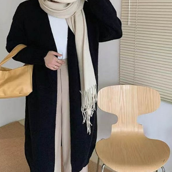 루즈핏 여성 로브 가디건 데일리 여성 롱 가디건 오픈형 - 상품 이미지