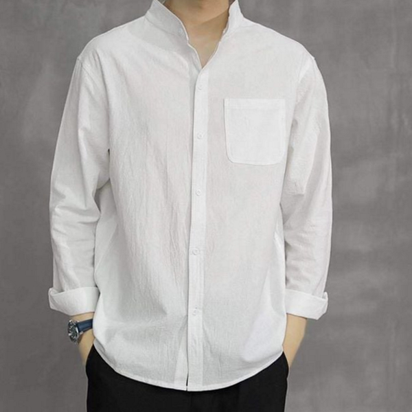 루즈핏 남성 린넨 셔츠 헨리넥 차이나 셔츠 데일리 여름 - 상품 이미지