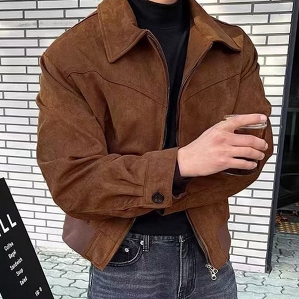캐주얼 남성 스웨이드 자켓 베이직 남성 블루종 자켓 데일리 가을 - 상품 이미지