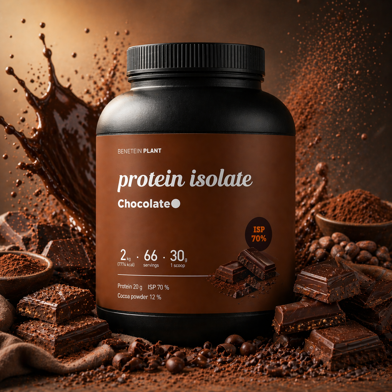 베네틴 플랜트 프로틴 단백질 쉐이크 아이솔레이트 초코맛, 2kg, 1개 - 상세 이미지 2