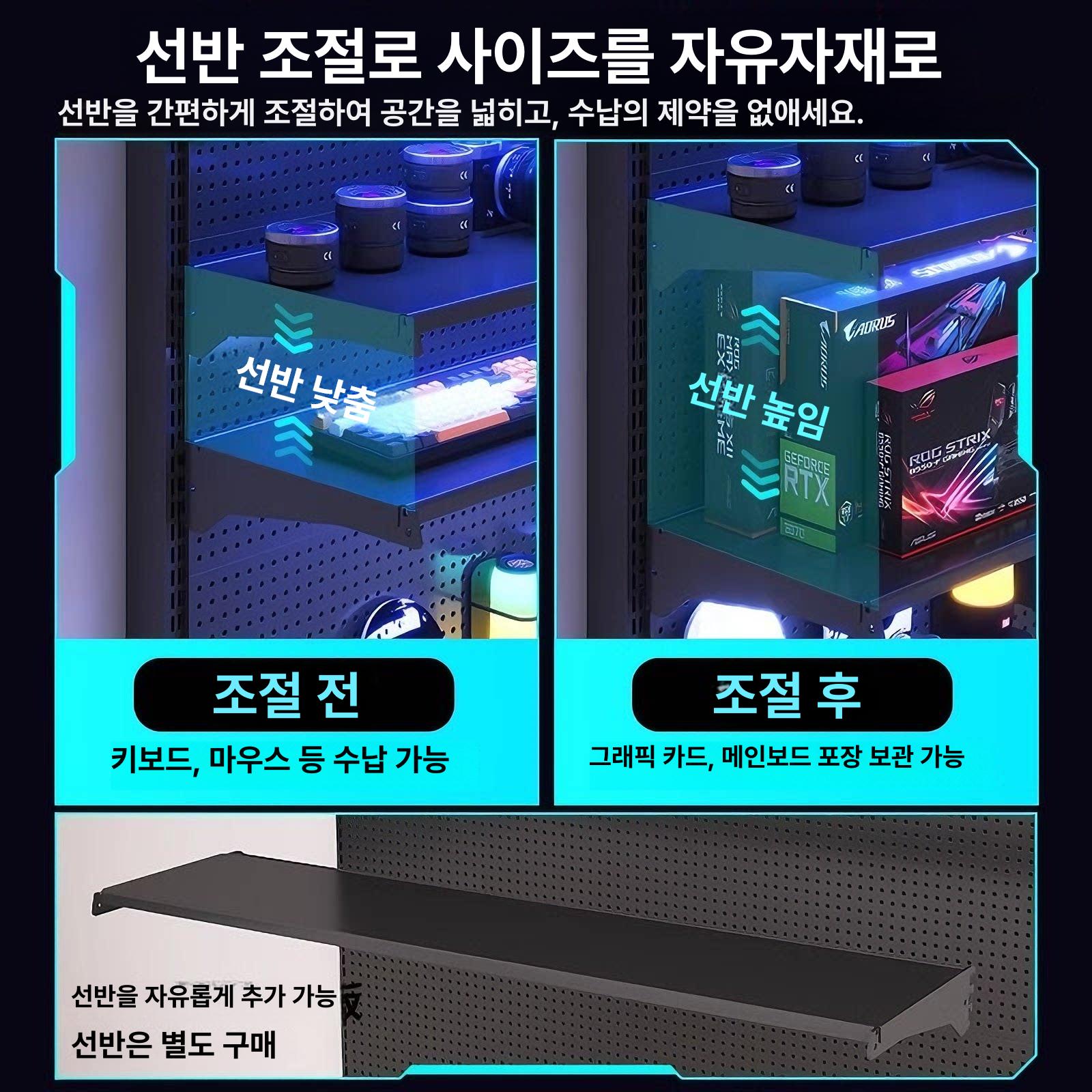 철판 타공벽 전시대 걸이대 스텐드 선반 파티션 가벽 판 타공판 프레임 행거 스탠드 - 상세 이미지 3