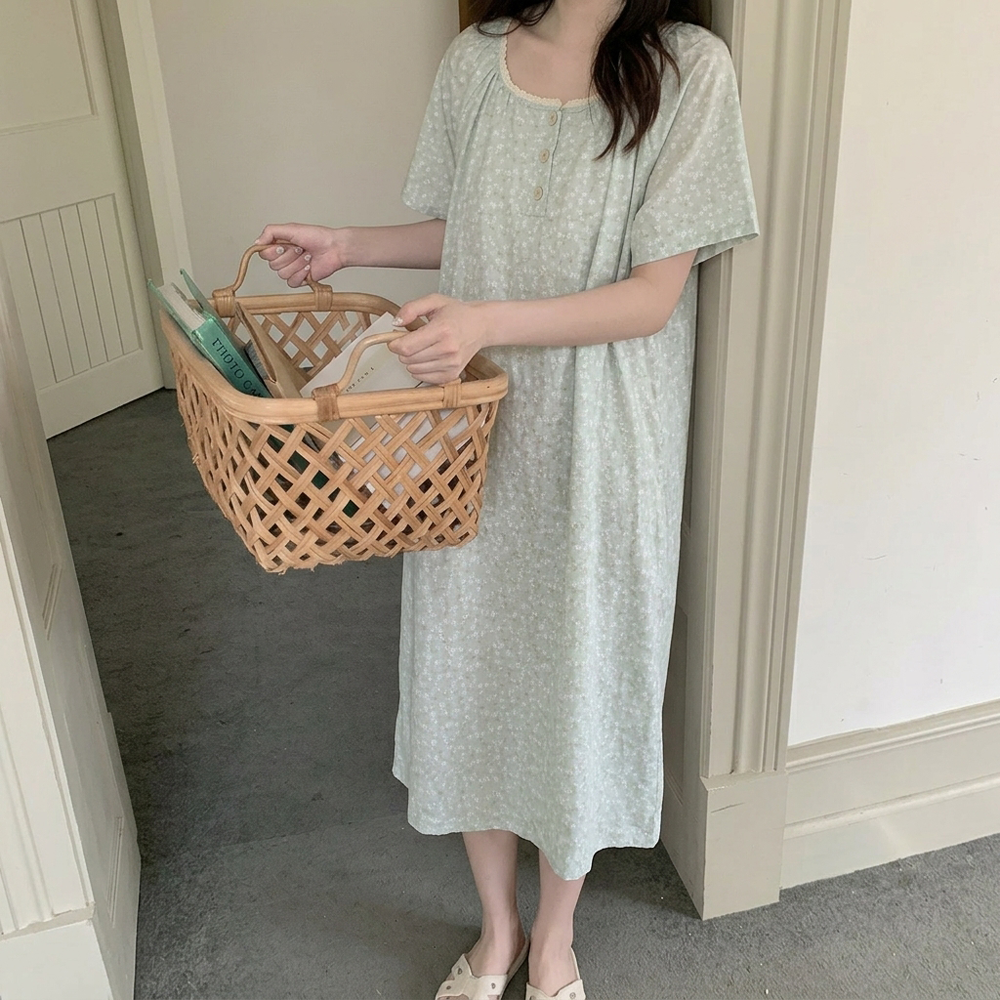 26ss 여성 플라워잠옷 원피스파자마 반팔 홈웨어 이미지 2