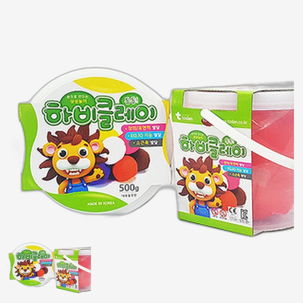 빨간색 초등미술수업 점토공예 말랑이점토 창의체험활동 클레이DIY 점토놀이키트 500g - 상품 이미지