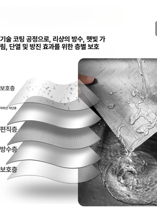 포터더블캡 호로 갑바 호루 pvc 랩 천막 실버 포터 두꺼운 방수 차양 원형 - 상세 이미지 5