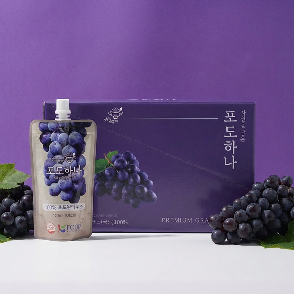 NFC착즙 100% 국내산 머루포도즙 스파우트 120ml, 10포, 1개 - 상세 이미지 4