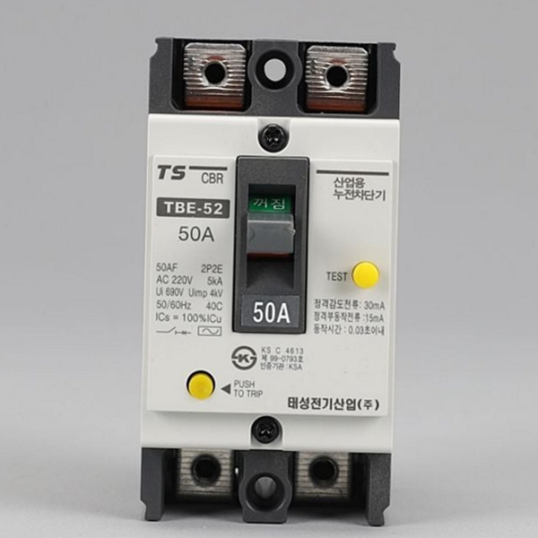 주택용 산업용 누전차단기 50A 2극 누전차단기 과전류 건물용 - 상품 이미지