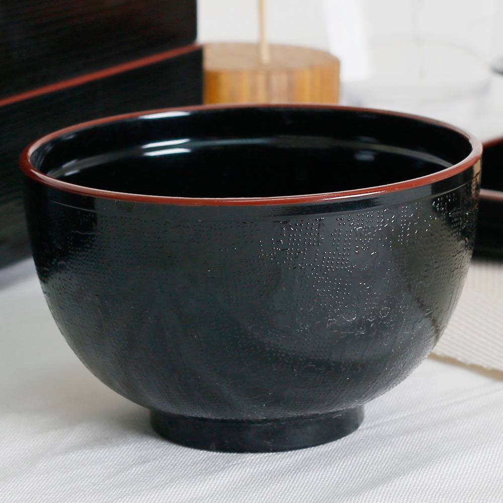 칠기 멜라민 장국 국물 그릇 작은 미니 밥그릇 밥공기 11cm, 흑 공기 - 상품 이미지