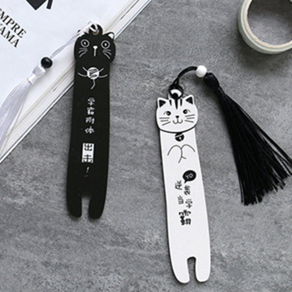 인기픽 고양이 책갈피 1P 독서필수품 나무책갈피 책클립 - 상품 이미지