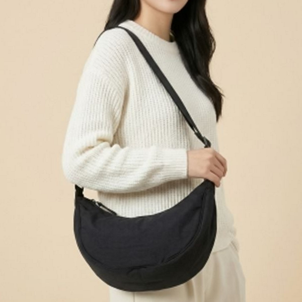 데일리 여성 크로스 백 반달 폴리에스터 크로스 백 스트랩 조절 - 상품 이미지