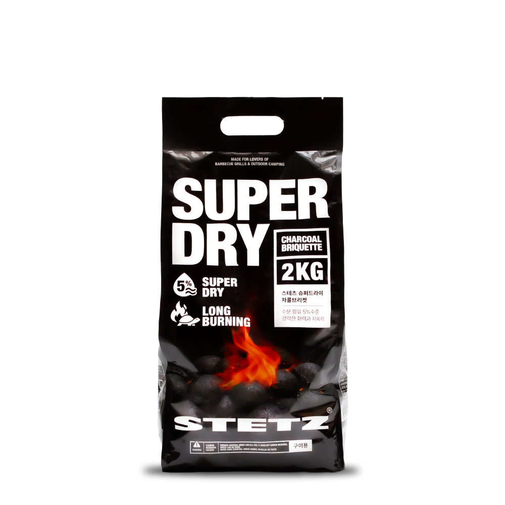 스테츠 슈퍼 드라이 차콜 브리켓 바베큐숯 캠핑 코코넛숯 2kg