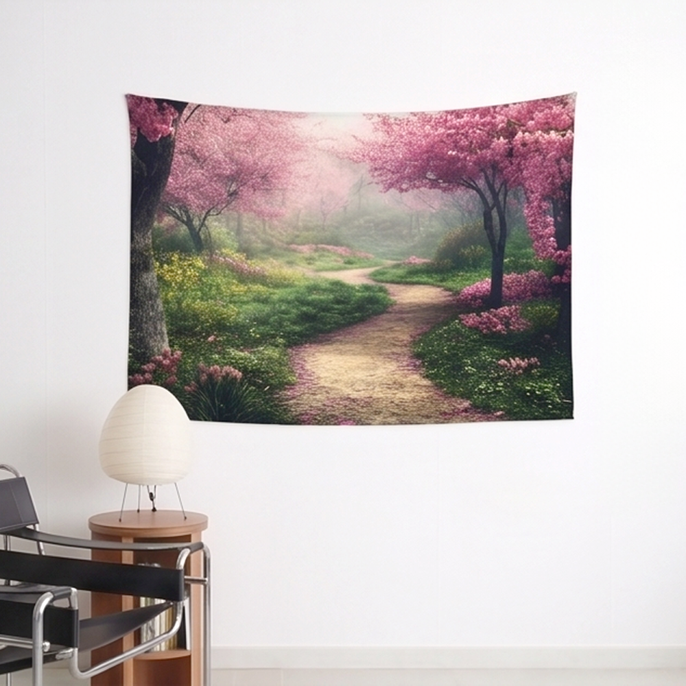 패브릭 포스터 벚꽃숲 가리개 대형 풍경 커튼 배전함 가림천 (150x100cm) 이미지 7
