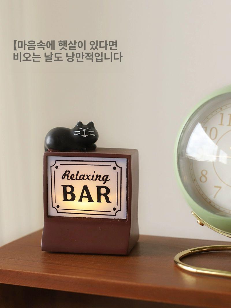 LED 간판 바 에스프레소 사인 네온조명 미니어쳐 일본식 고양이 바 램프 장식 - 상세 이미지 3