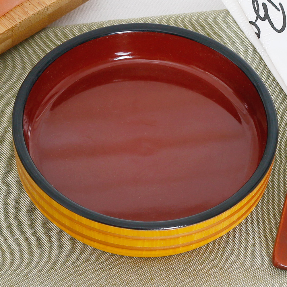 서경 칠기 멜라민 그릇 일식 단무지 반찬 소바 모밀 접시 11.4cm, 라인골드 - 상품 이미지