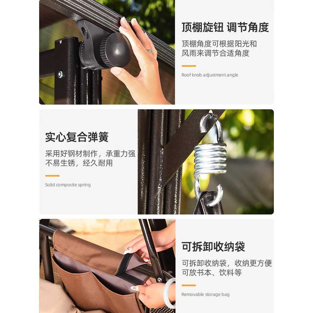흔들 그네 접이식 야외 정원 마당 전원주택 행잉 체어 할랜드 이미지 6