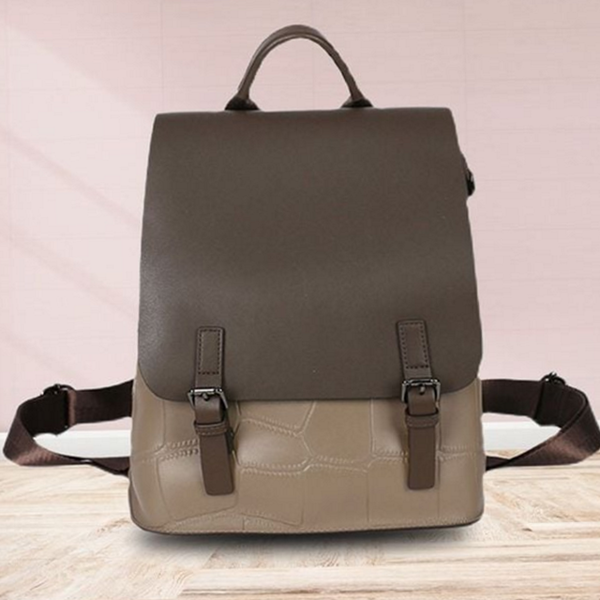 데일리 여성 가죽 백팩 직장인 여성 캐주얼 백팩 책가방 수납 - 상품 이미지