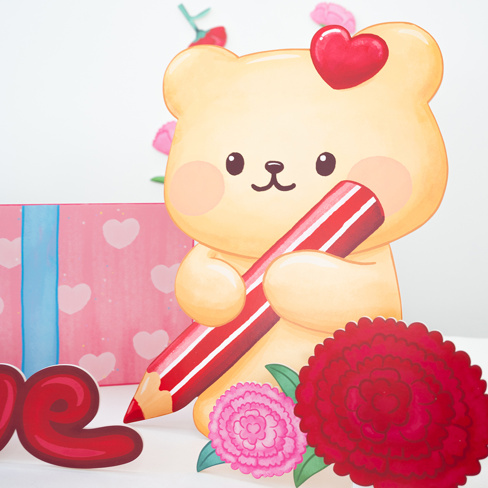 [미소쌤] LOVE 포토존 어린이집 환경구성 환경판 생일파티용품 돌잔치 파티장식 소품세트 - 상세 이미지 3