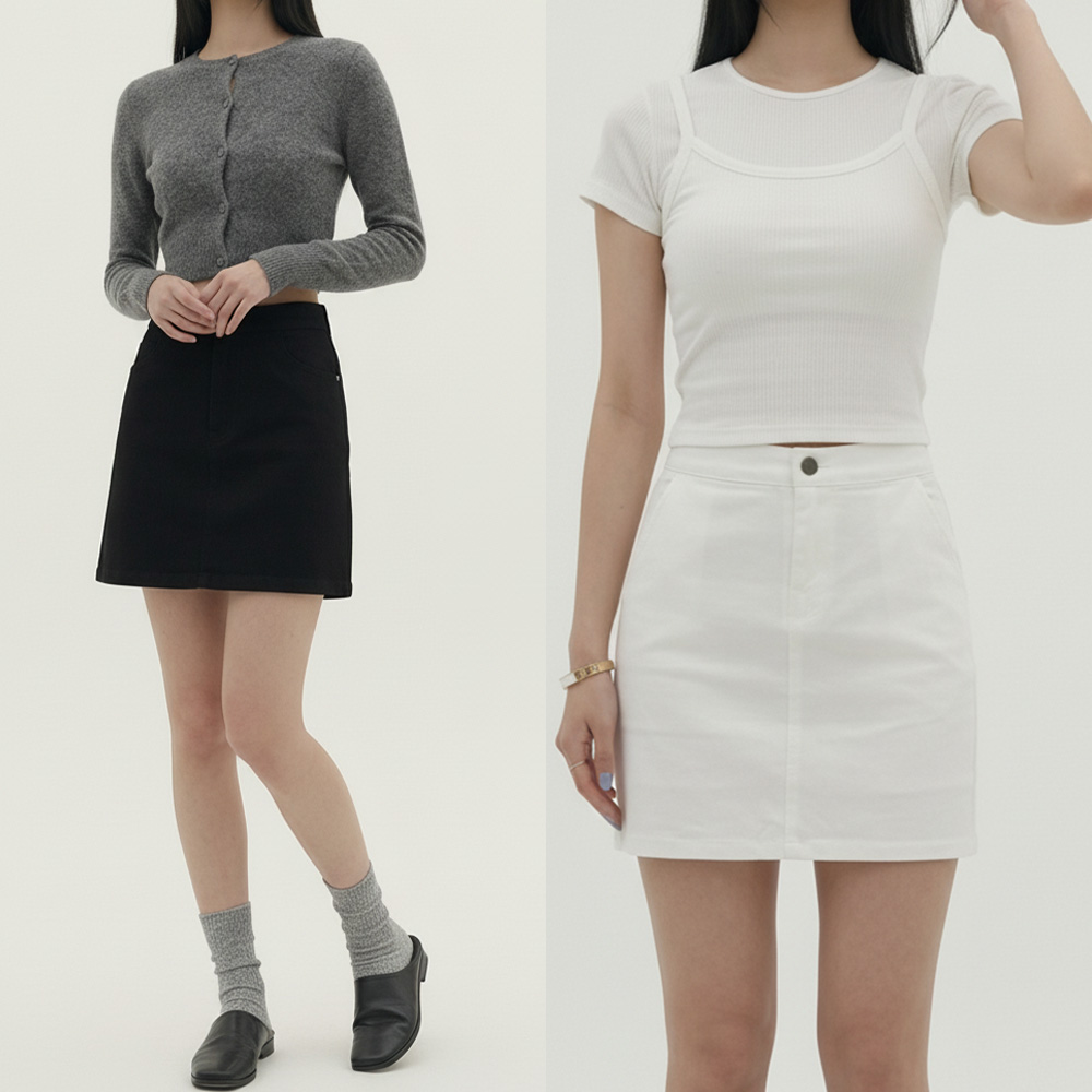 여성 쫀득스판 속바지내장 밴딩 미니 스커트LACH4999033 - 상품 이미지